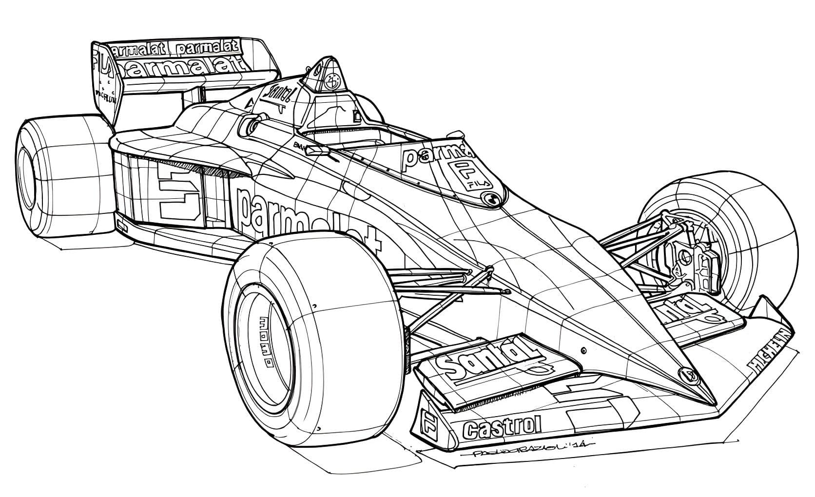 Formula 1 arabasının boyama resmi