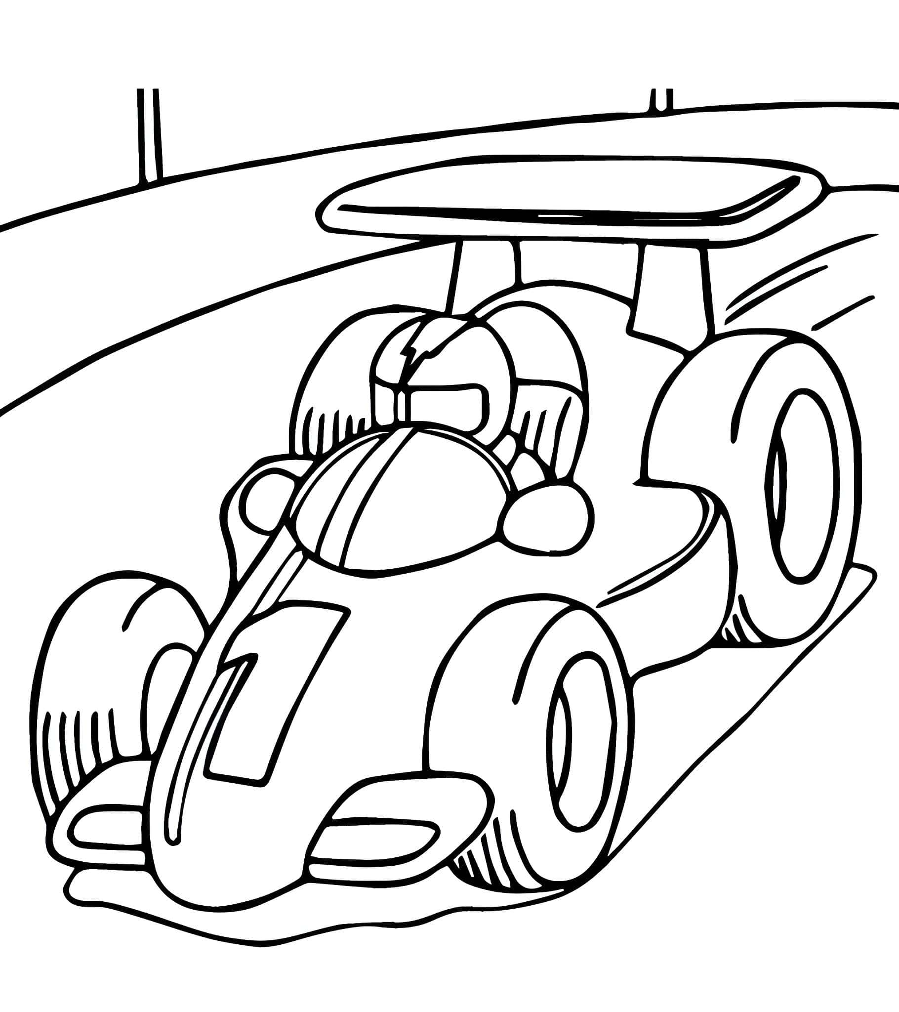 Formula 1 arabasının boyama sayfası