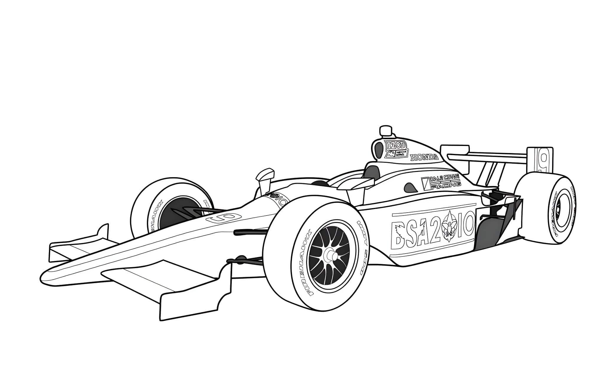 Formula 1 boyama ve yazdırma çizimi