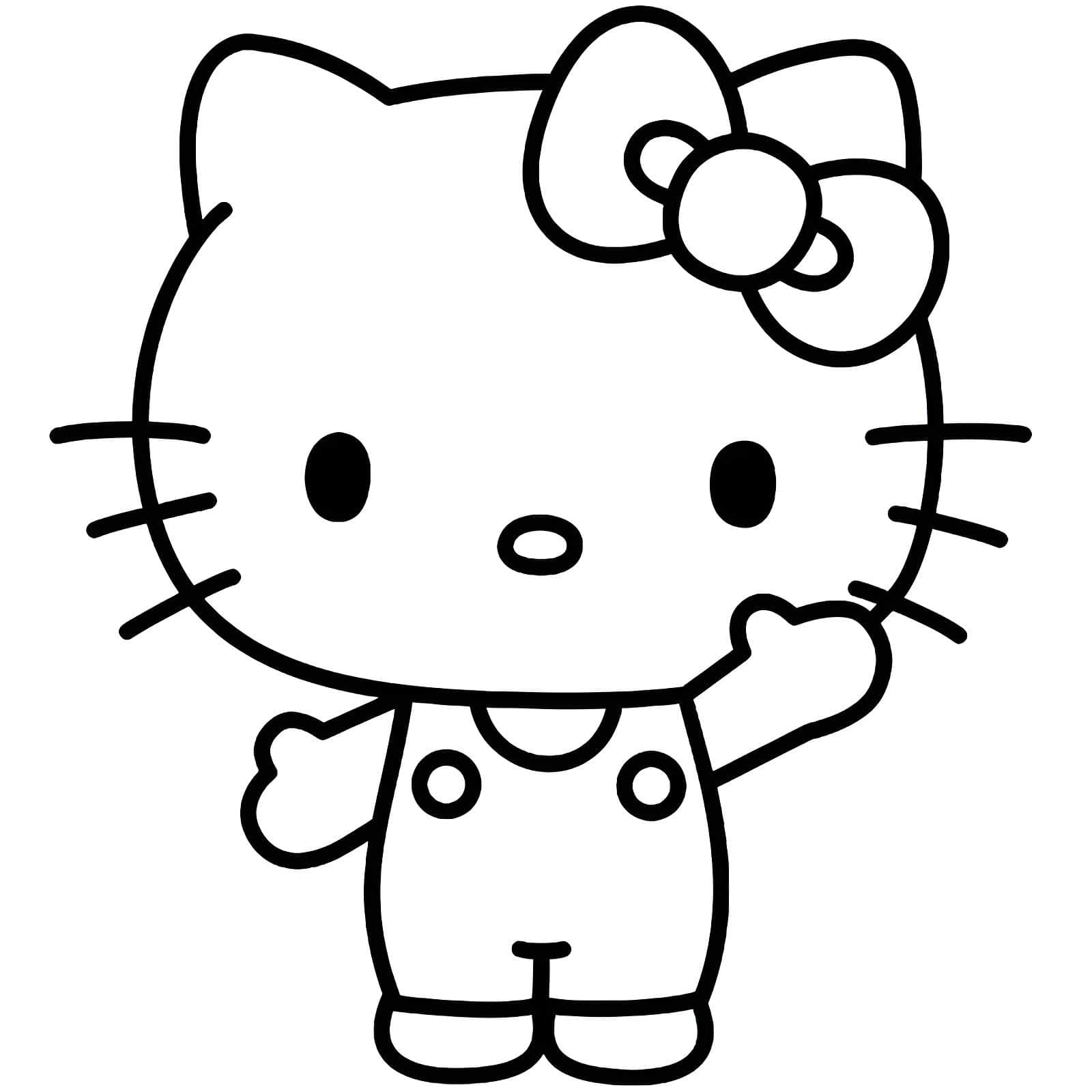 Hello kitty boyama ve yazdırma çizimi