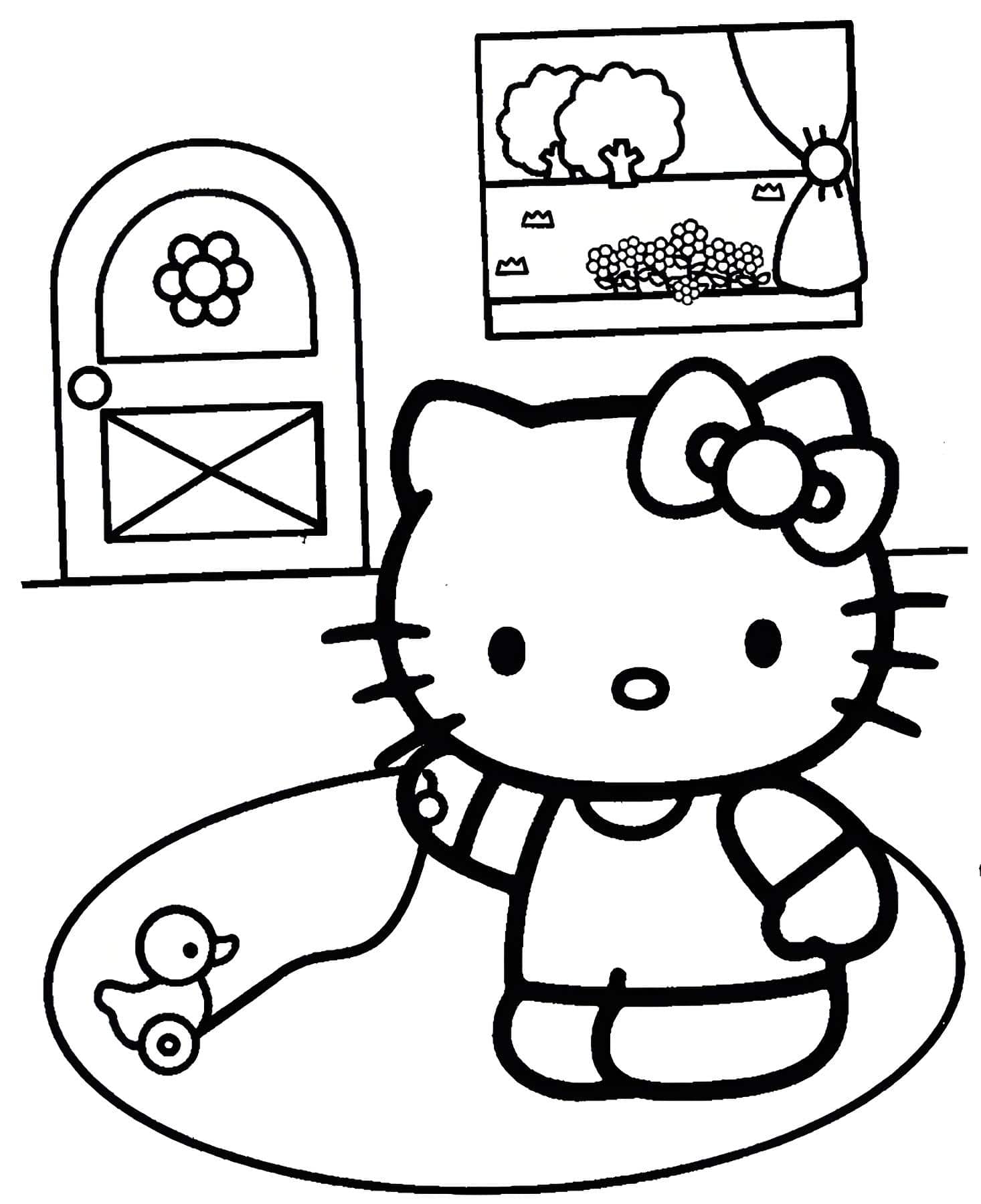 Hello kitty oynarken cizim yapmak icin yazdir
