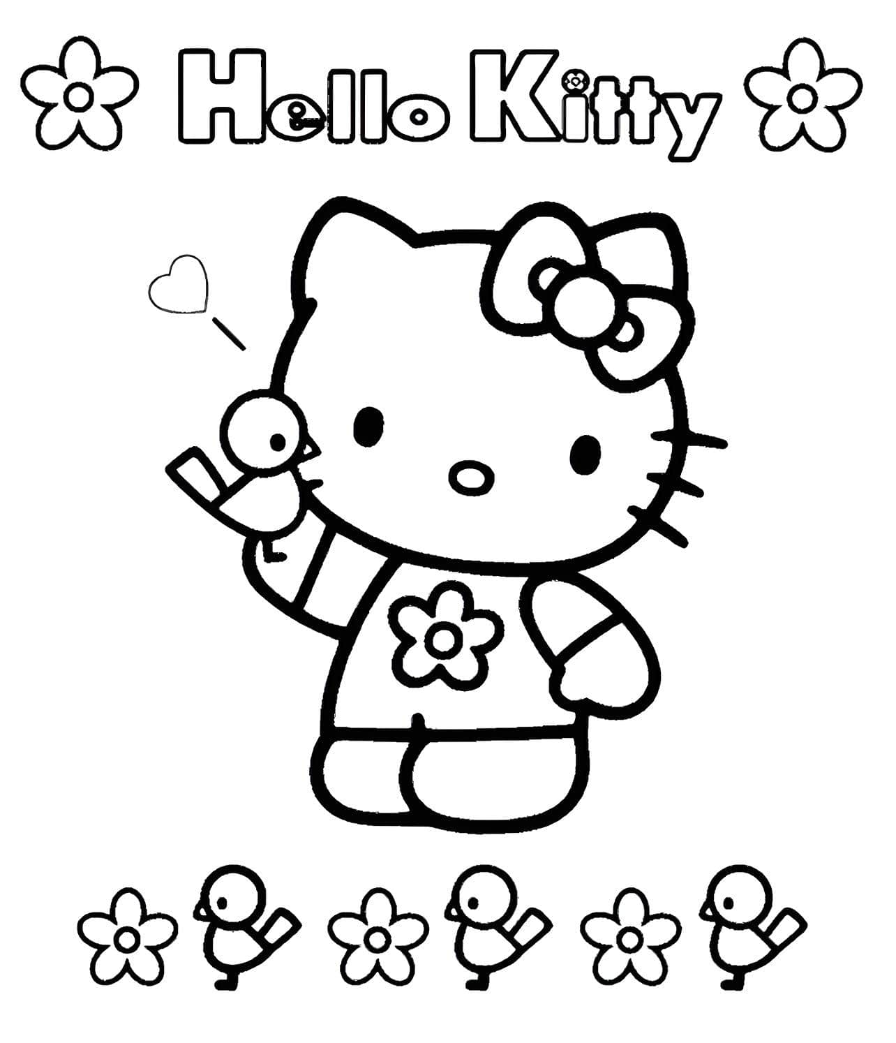 Hello kitty resmi boyama ve yazdırma