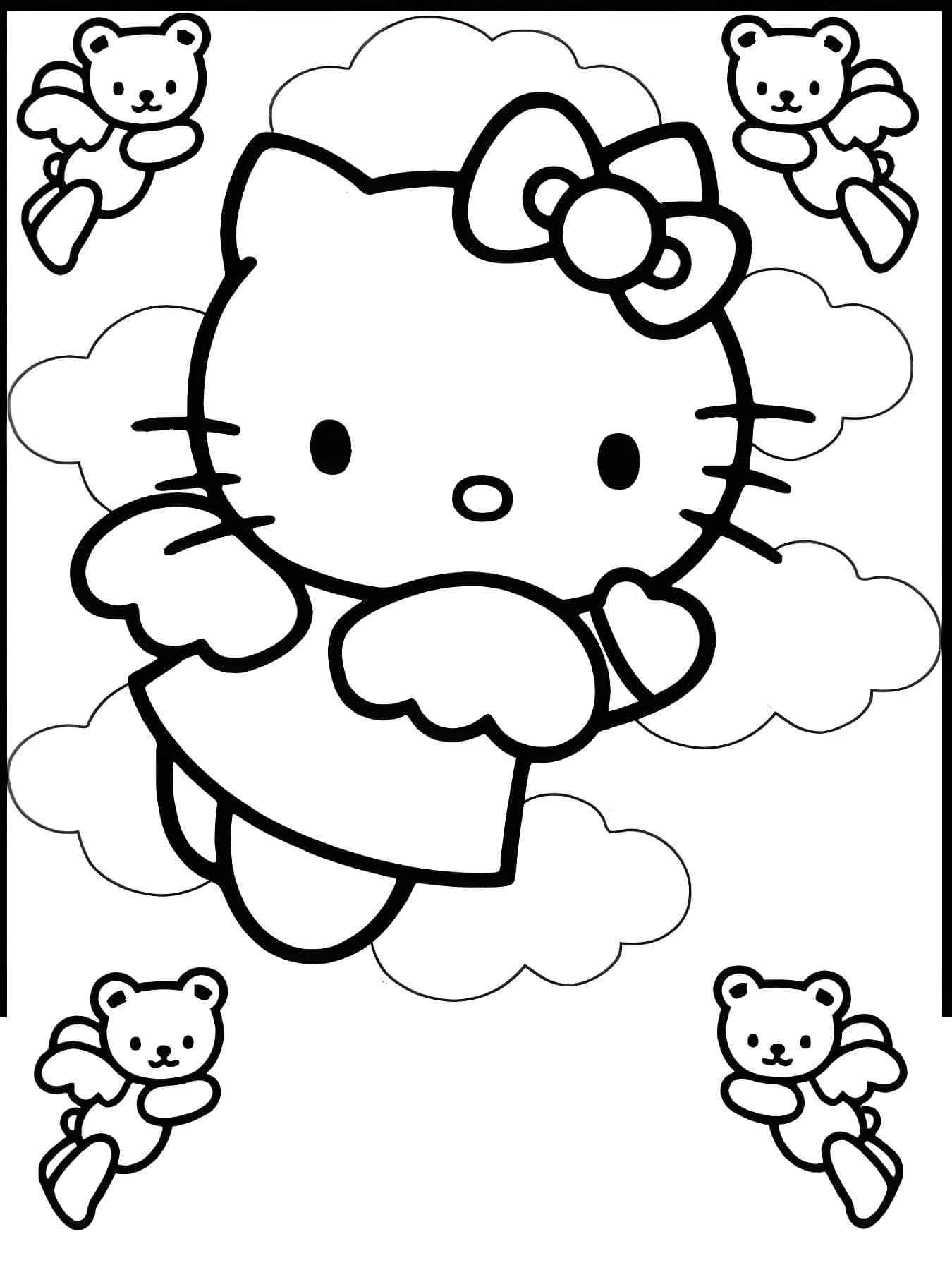 Hello kitty’nin ucan resmi yazdirma icin