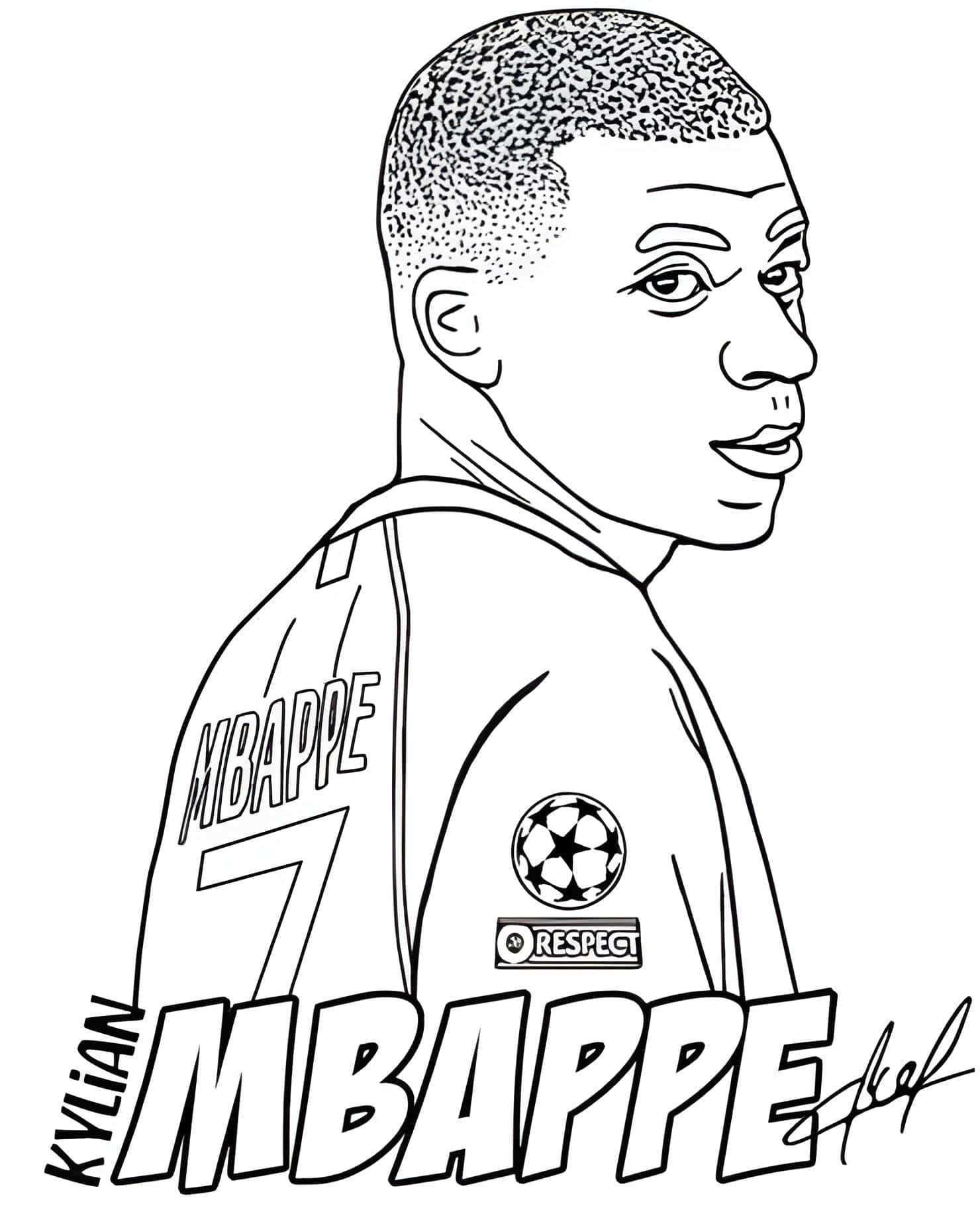 Mbappe arkadan imza renklendirme icin