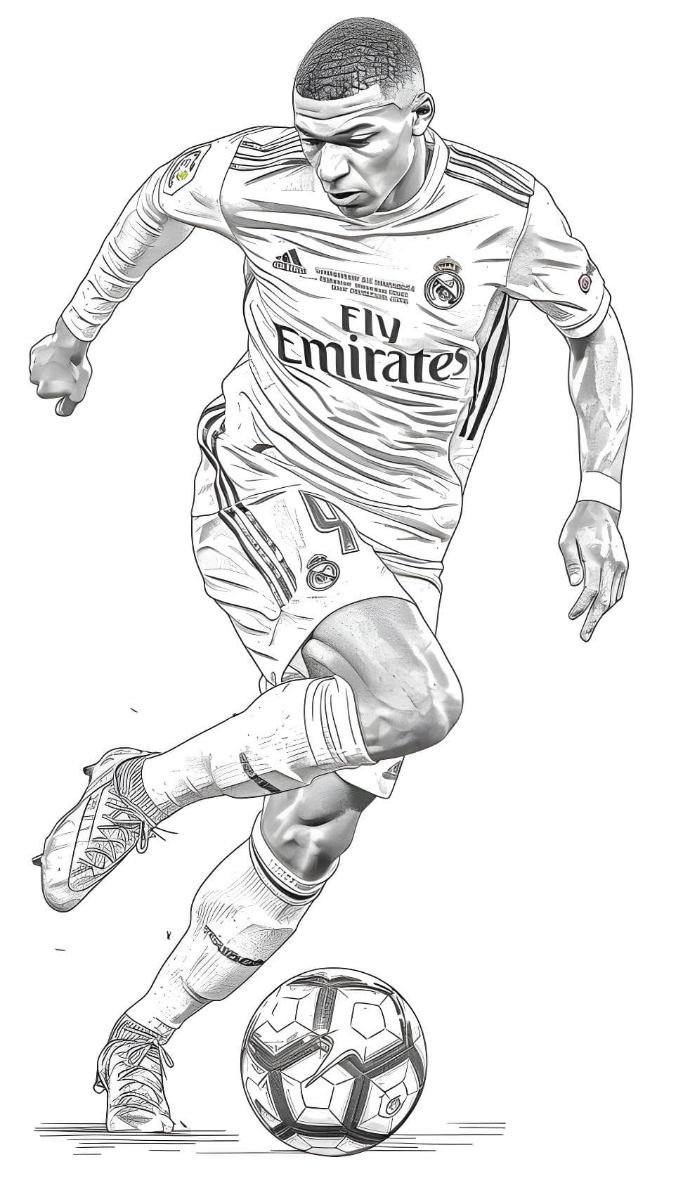 Mbappe’nin real madrid’i çalımladığı boyama resmi