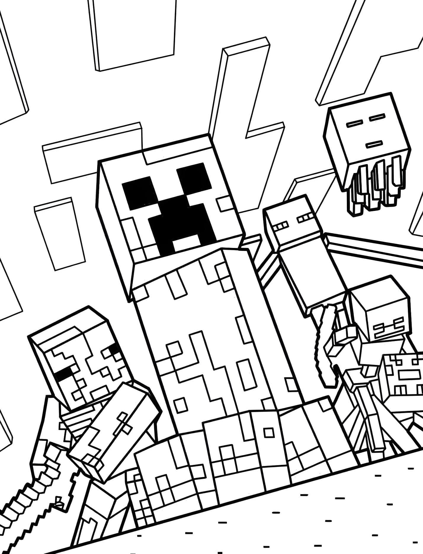 Minecraft canavarlar boyama
