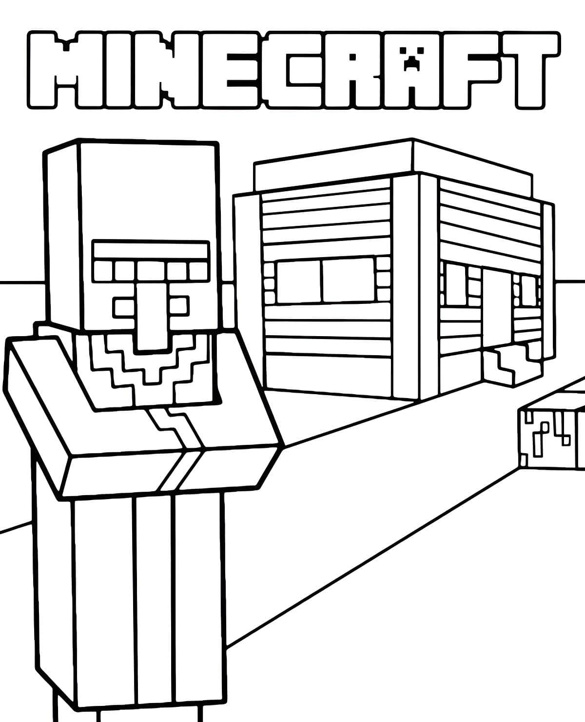 Minecraft köylüsü boyama için