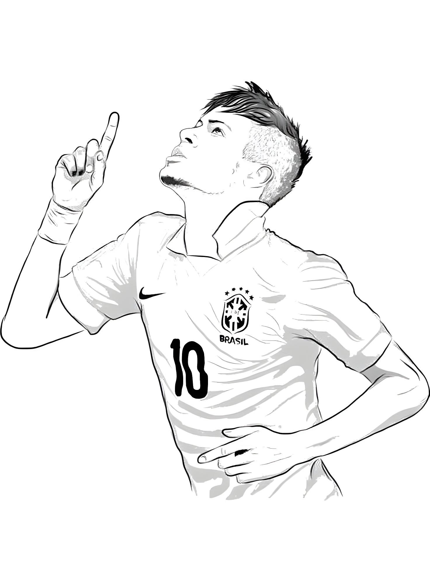 Neymar jr gol sevinci gökyüzüne parmakla işaret etme renklendirme