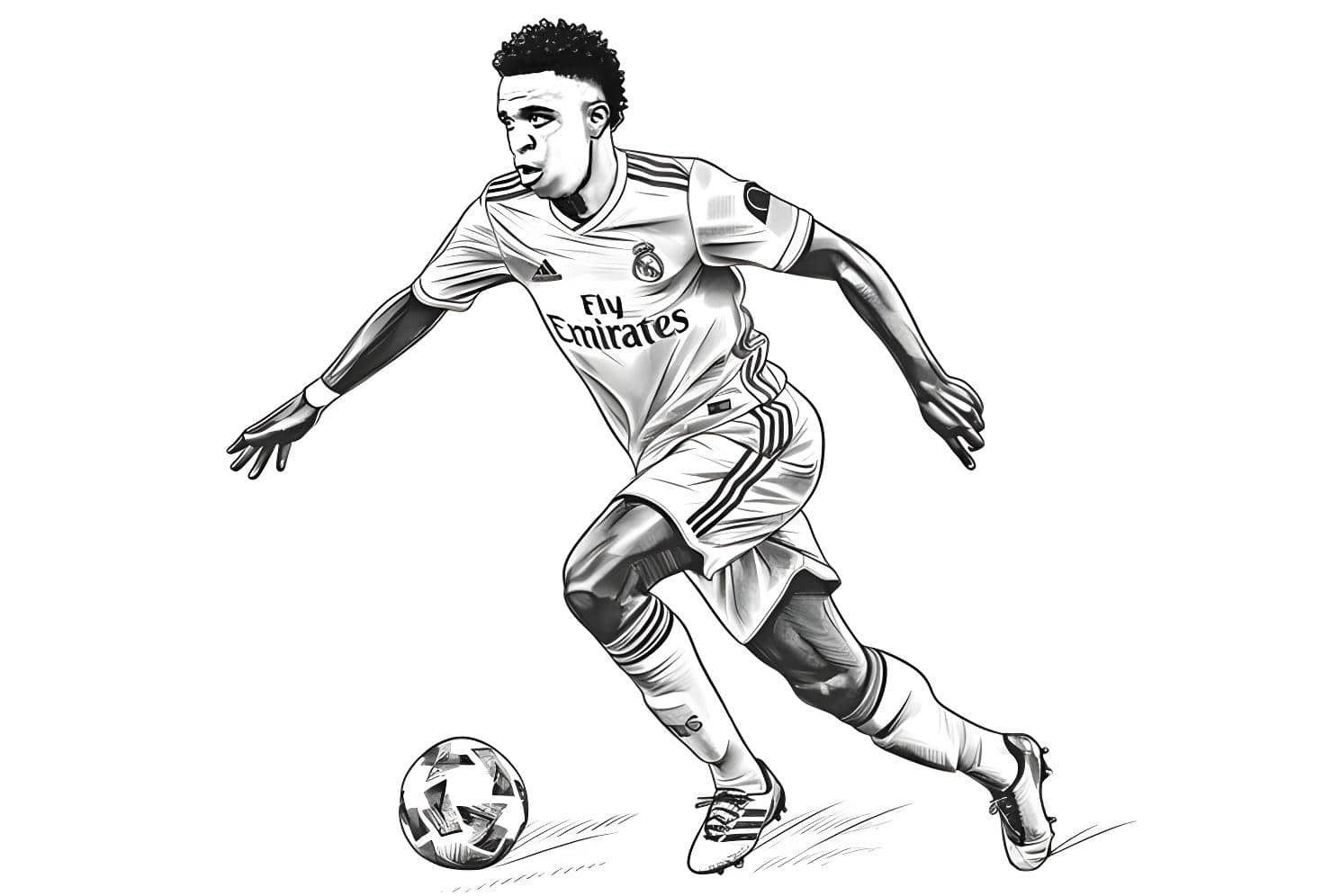 Vinicius jr çalım atarken boyama