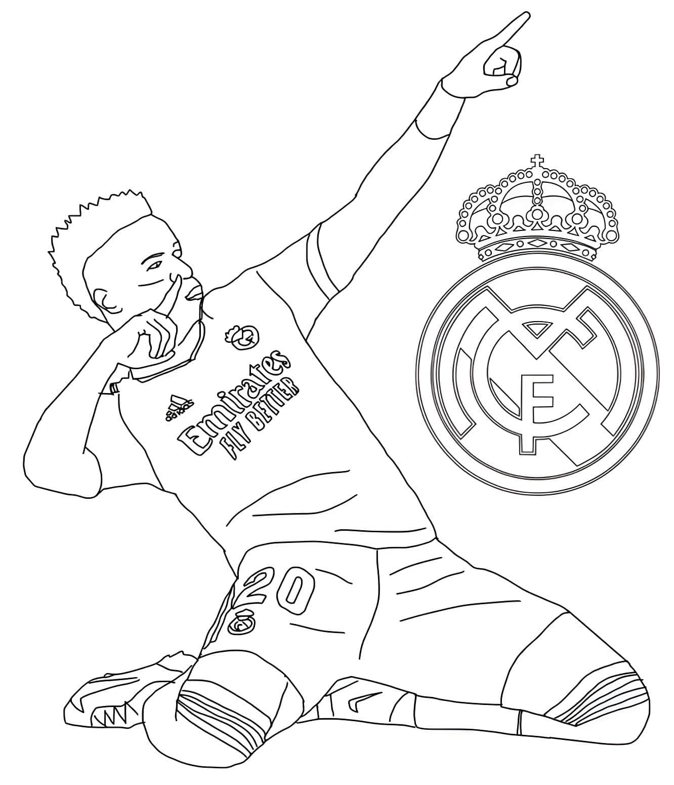 Vinicius jr gol sevinci boyama icin