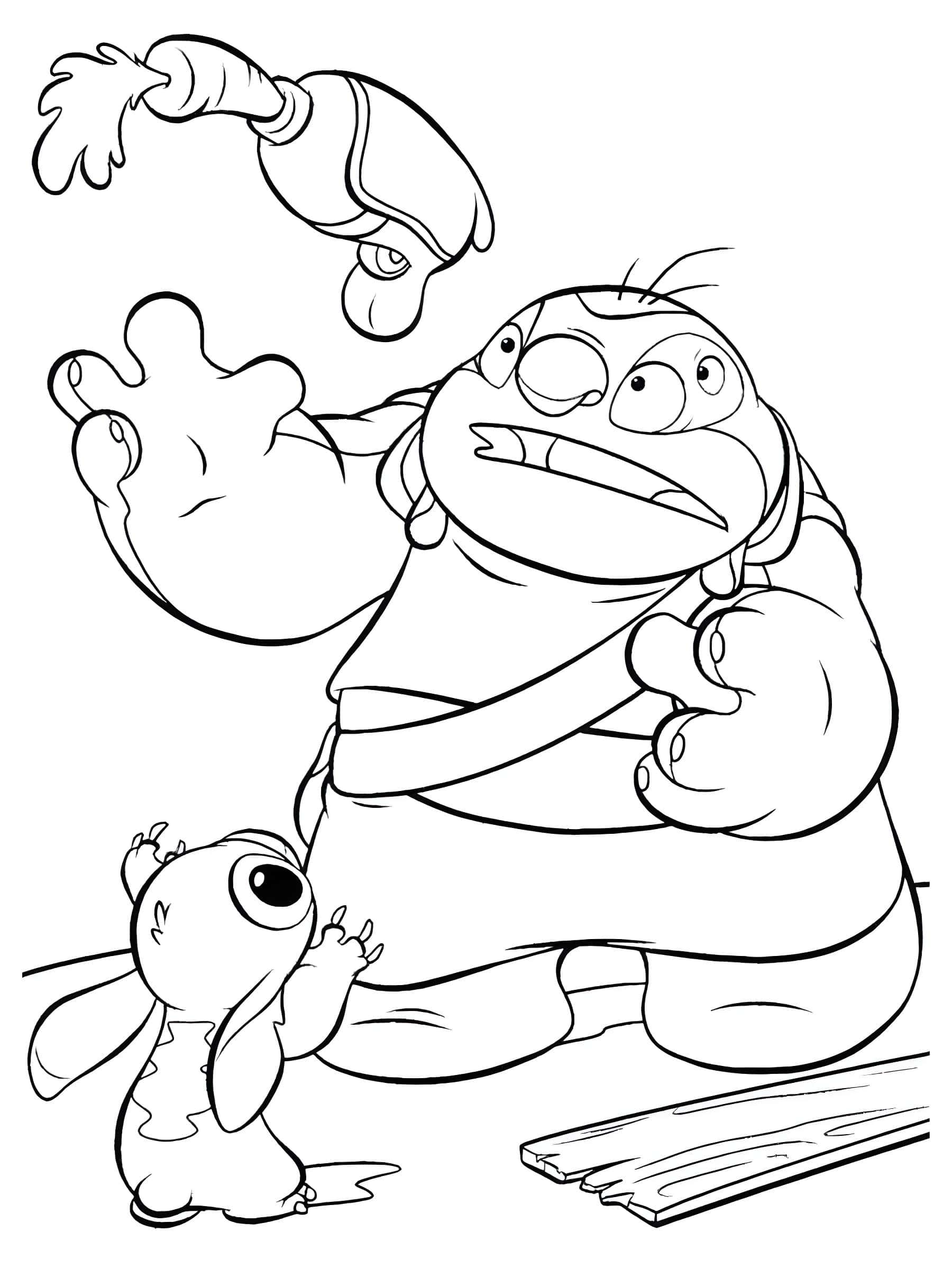 Jumba jookiba ve stitch boyama çizimi