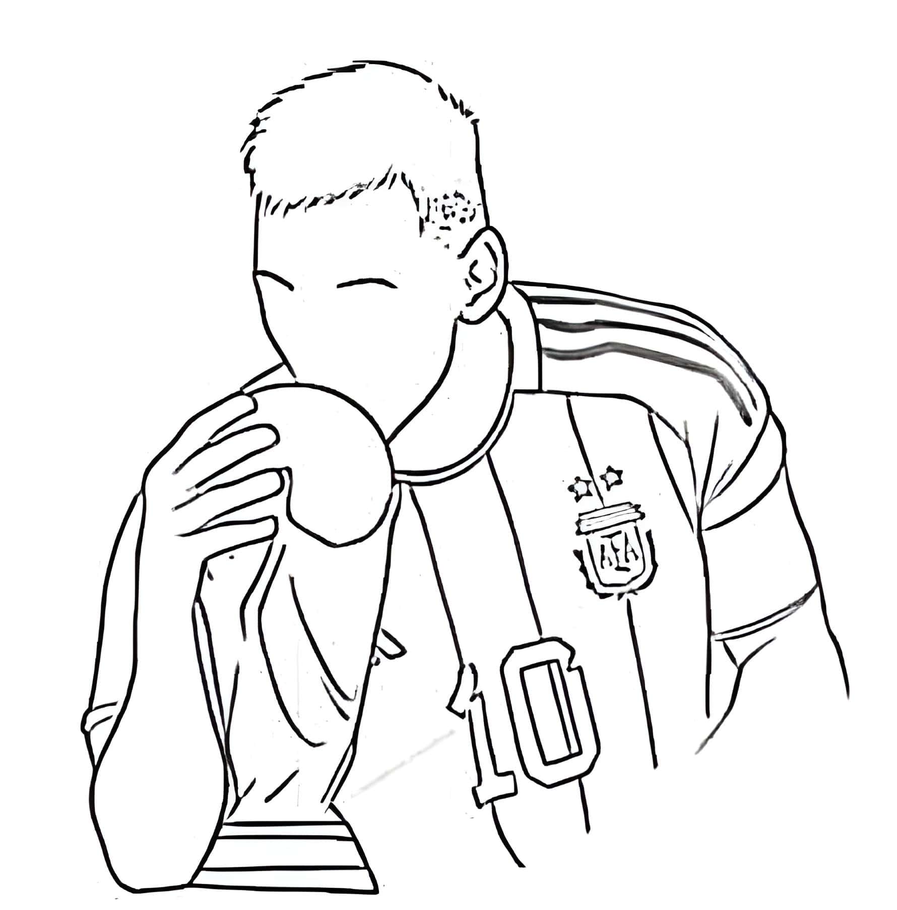 Lionel messi’nin dünya kupası ile Çizimi için baskı