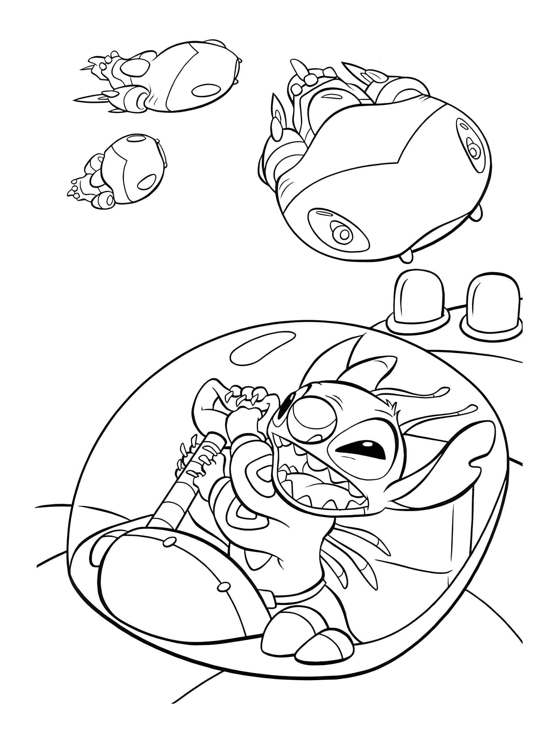 Stitch arabada renklendirme icin